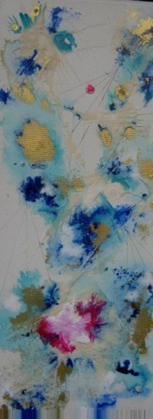 Schilderij getiteld "artifice en bleu" door Marie Claude Ramain, Origineel Kunstwerk