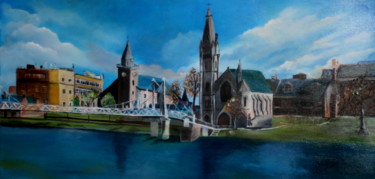 Painting titled "h-inverness-ecosse-…" by Marie Claude Ramain, Original Artwork, Oil