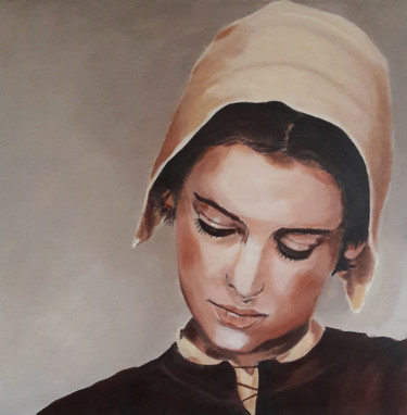 Painting titled "Portrait Femme Acry…" by Marie Colombier, Original Artwork, Acrylic