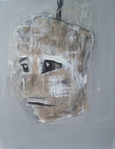 Painting titled "Le temps suspendu" by Marie-Claire Pozzobon, Original Artwork, Acrylic Mounted on Wood Stretcher frame