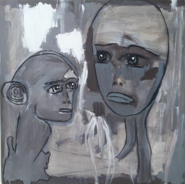 Pintura titulada "Au delà..." por Marie-Claire Pozzobon, Obra de arte original, Acrílico Montado en Bastidor de camilla de m…