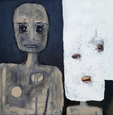 Peinture intitulée "Face à l'envol" par Marie-Claire Pozzobon, Œuvre d'art originale, Acrylique Monté sur Châssis en bois