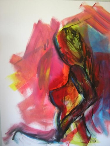 Peinture intitulée "femme de couleur" par Mpi, Œuvre d'art originale