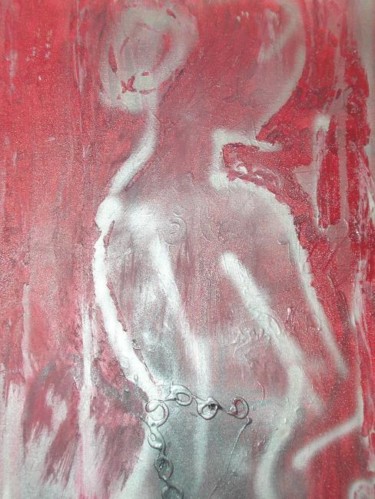 Peinture intitulée "femme nue au chignon" par Mpi, Œuvre d'art originale