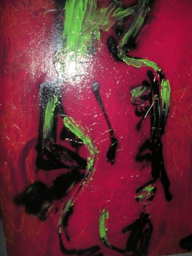 Peinture intitulée "en rose" par Mpi, Œuvre d'art originale
