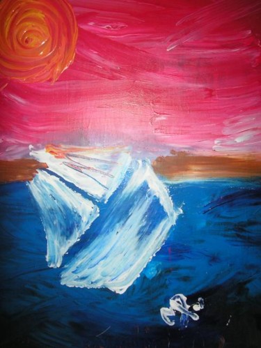 Peinture intitulée "le bateau en papier" par Mpi, Œuvre d'art originale