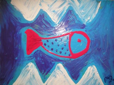 Peinture intitulée "le poisson" par Mpi, Œuvre d'art originale