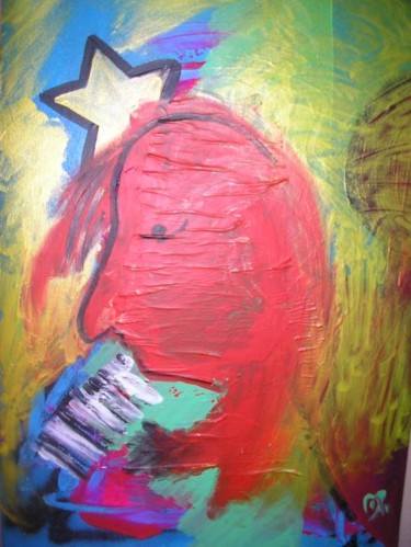 Peinture intitulée "l'enfant aux etoiles" par Mpi, Œuvre d'art originale