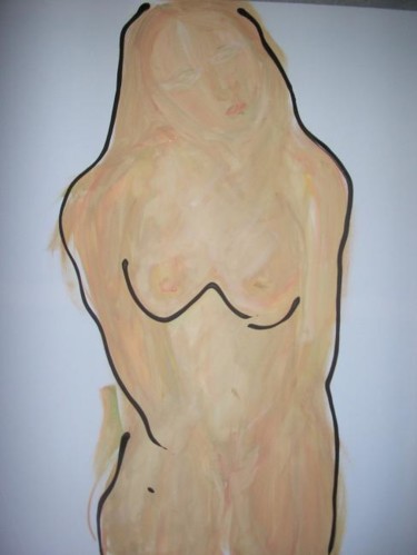 Peinture intitulée "nu buste" par Mpi, Œuvre d'art originale