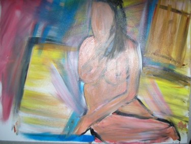 Peinture intitulée "nu sur un lit" par Mpi, Œuvre d'art originale