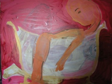 Peinture intitulée "dans sa baignoire" par Mpi, Œuvre d'art originale