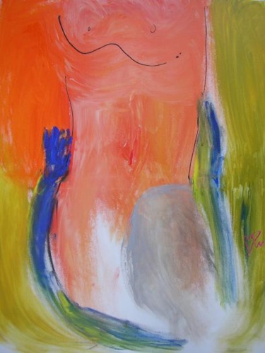 Peinture intitulée "attaché a mon coeur" par Mpi, Œuvre d'art originale