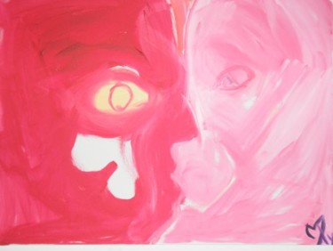Peinture intitulée "le diable et l'ange" par Mpi, Œuvre d'art originale