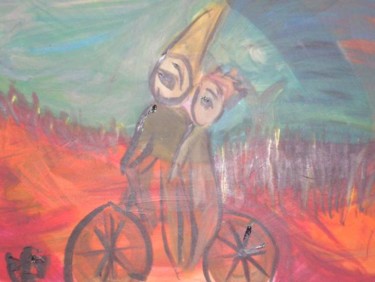 Peinture intitulée "ballade en velo" par Mpi, Œuvre d'art originale