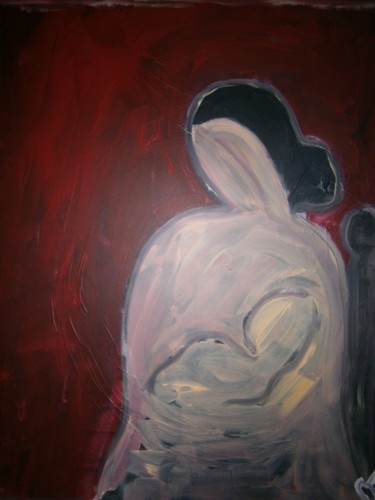 Peinture intitulée "FEMME ENFANT ROUGE" par Mpi, Œuvre d'art originale