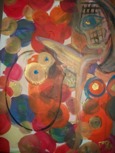 Peinture intitulée "elle et le poussin" par Mpi, Œuvre d'art originale