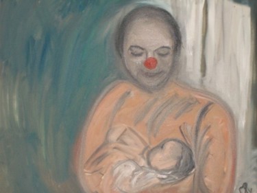 Peinture intitulée "mon clown" par Mpi, Œuvre d'art originale
