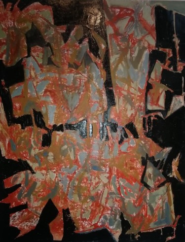 Peinture intitulée "Tissage" par Ferracci, Œuvre d'art originale, Huile