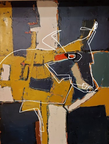 Peinture intitulée "Le taureau" par Ferracci, Œuvre d'art originale, Acrylique
