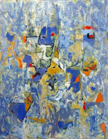 Peinture intitulée "Abstraction bleue" par Ferracci, Œuvre d'art originale, Acrylique