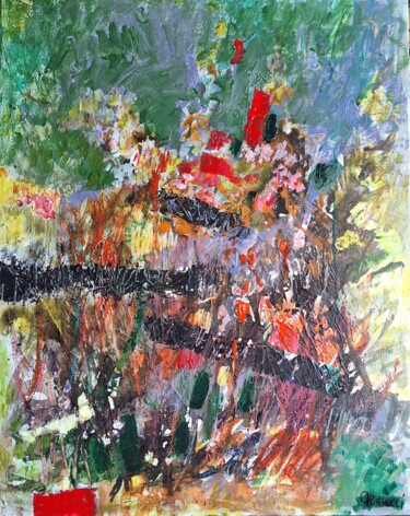 Painting titled "Giverny" by Ferracci, Original Artwork, Acrylic