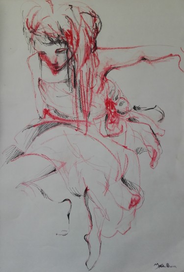 Desenho intitulada "Danseuse" por Marie B., Obras de arte originais, Pastel