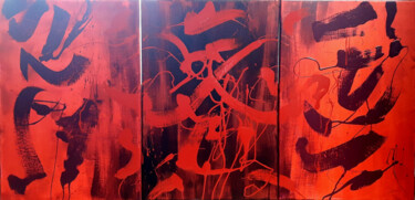 Peinture intitulée "Triptyque Rouge" par Marie Edmée Séguin, Œuvre d'art originale, Huile