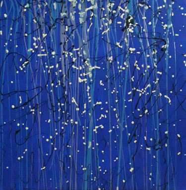 Peinture intitulée "Bleu n°1" par Marie Edmée Séguin, Œuvre d'art originale, Acrylique Monté sur Châssis en bois