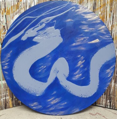 Peinture intitulée "Bleu n°9" par Marie Edmée Séguin, Œuvre d'art originale, Acrylique Monté sur Châssis en bois