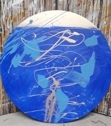 Peinture intitulée "Bleu n°11" par Marie Edmée Séguin, Œuvre d'art originale, Acrylique Monté sur Châssis en bois