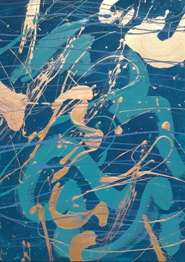 Peinture intitulée "Bleu n°13" par Marie Edmée Séguin, Œuvre d'art originale, Acrylique Monté sur Châssis en bois