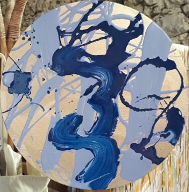Peinture intitulée "Bleu n°32" par Marie Edmée Séguin, Œuvre d'art originale, Acrylique Monté sur Châssis en bois