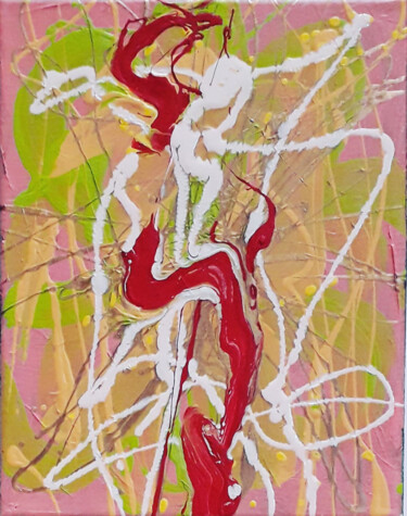 Painting titled "Tango" by Marie Edmée Séguin, Original Artwork, Acrylic Mounted on Wood Stretcher frame