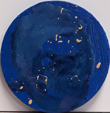Painting titled "Azur" by Marie Edmée Séguin, Original Artwork, Acrylic Mounted on Wood Stretcher frame