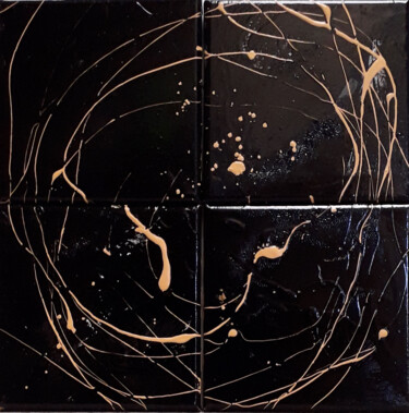 Painting titled "Cosmos 1" by Marie Edmée Séguin, Original Artwork, Acrylic Mounted on Wood Stretcher frame