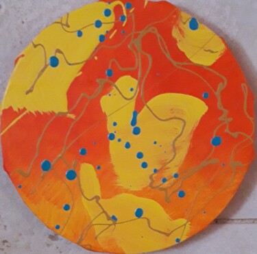 Painting titled "Danse solaire" by Marie Edmée Séguin, Original Artwork, Acrylic Mounted on Wood Stretcher frame