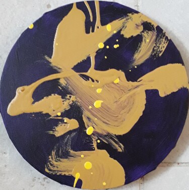 Peinture intitulée "Soleil de nuit" par Marie Edmée Séguin, Œuvre d'art originale, Acrylique Monté sur Châssis en bois