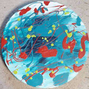 Peinture intitulée "La planète bleue" par Marie Edmée Séguin, Œuvre d'art originale, Acrylique Monté sur Châssis en bois