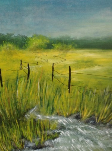 Peinture intitulée "Le Ruisseau sauvage" par Marie Foisnet, Œuvre d'art originale, Acrylique