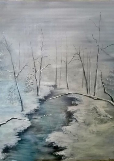 Peinture intitulée "Teinte hivernale" par Marie Foisnet, Œuvre d'art originale