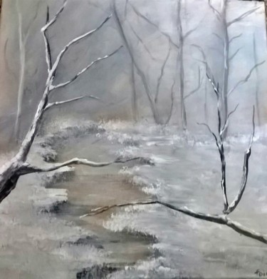 Pintura intitulada "En hiver" por Marie Foisnet, Obras de arte originais