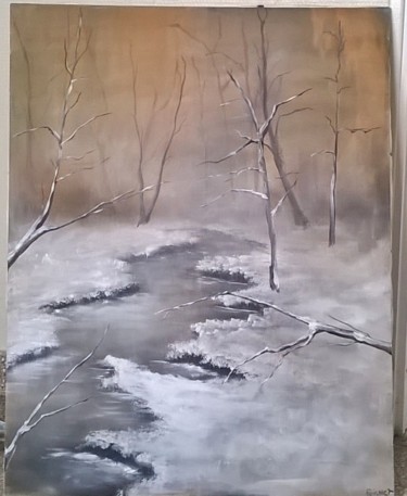 Painting titled "Teinte hivernale 2" by Marie Foisnet, Original Artwork