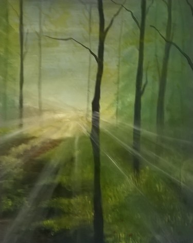 Peinture intitulée "En forêt 4" par Marie Foisnet, Œuvre d'art originale