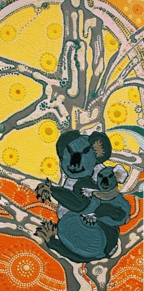 Peinture intitulée "Koalas2" par Marie-France Lacroix, Œuvre d'art originale