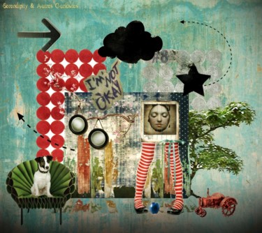 Collages intitulée "life-is-bioutifoule…" par Marie Godichaud, Œuvre d'art originale