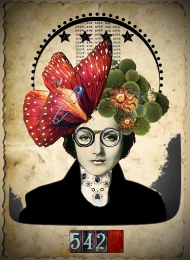 Collages intitulée "steampunk-googlesfi…" par Marie Godichaud, Œuvre d'art originale