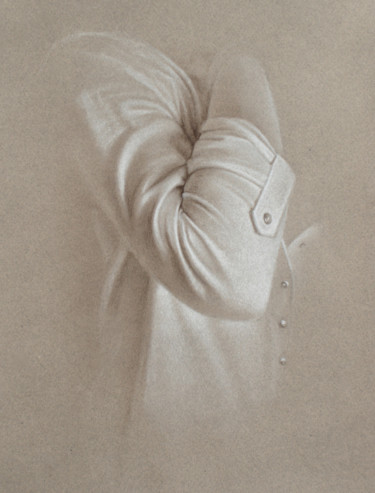 「étude"drapé d'esqui…」というタイトルの絵画 Marie-Hélène Yernauxによって, オリジナルのアートワーク, パステル