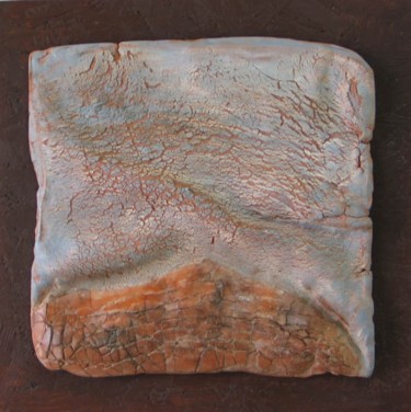 Sculpture titled "paysage craquelé" by Mariejé Redin-Pardina, Original Artwork, Ceramics