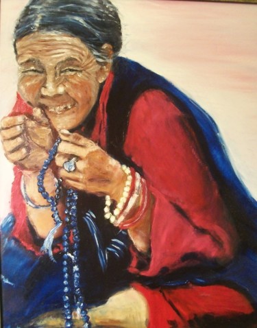 Peinture intitulée "Vieillesse heureuse" par Marie José Barutciski, Œuvre d'art originale, Huile