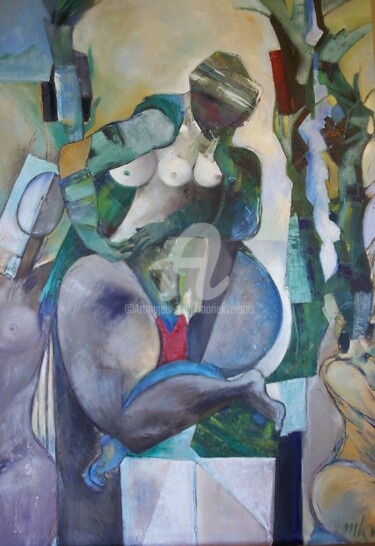 Peinture intitulée "La Dame des Buis" par Mariekverbois, Œuvre d'art originale, Huile